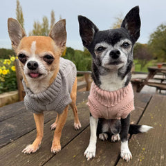 Small Dog Soft Cable Jumper Champagne Pink 6 Sizes