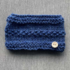 Dark Denim Chunky Hand Knit Snood for Chihuahua or Small Dog SALE
