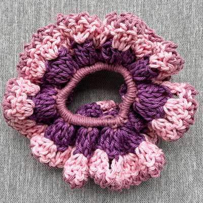 Crochet Collective Violet Pinks Handmade Scrunchie