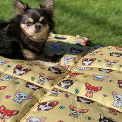 Roll and Go Signature Collection Golden Sands Padded Chihuahua Print Travel Mat by My Chi and Me