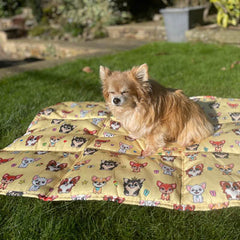 Roll and Go Signature Collection Golden Sands Padded Chihuahua Print Travel Mat by My Chi and Me