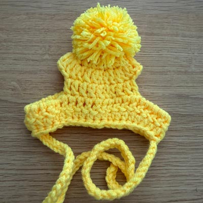 Handmade Chihuahua or Small Dog Pom Pom Yellow Extra Small