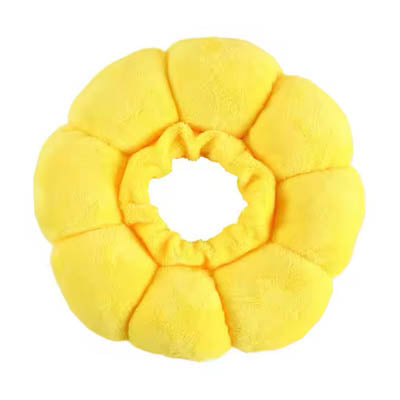 Surgery Collar Post Operative Soft Protective Yellow Flower Plush Extra Small