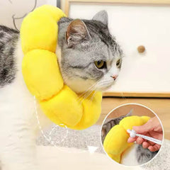 Surgery Collar Post Operative Soft Protective Yellow Flower Plush Extra Small