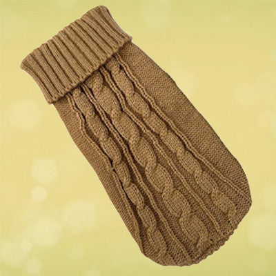 Small Dog Soft Cable Jumper Caramel 6 Sizes