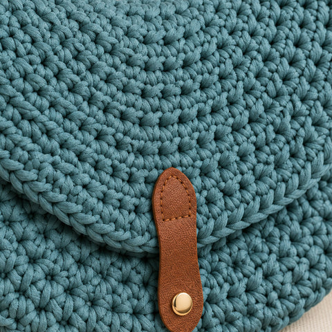 Sea Mist Handmade Crochet Dog Walking Bag by Crochet Collective