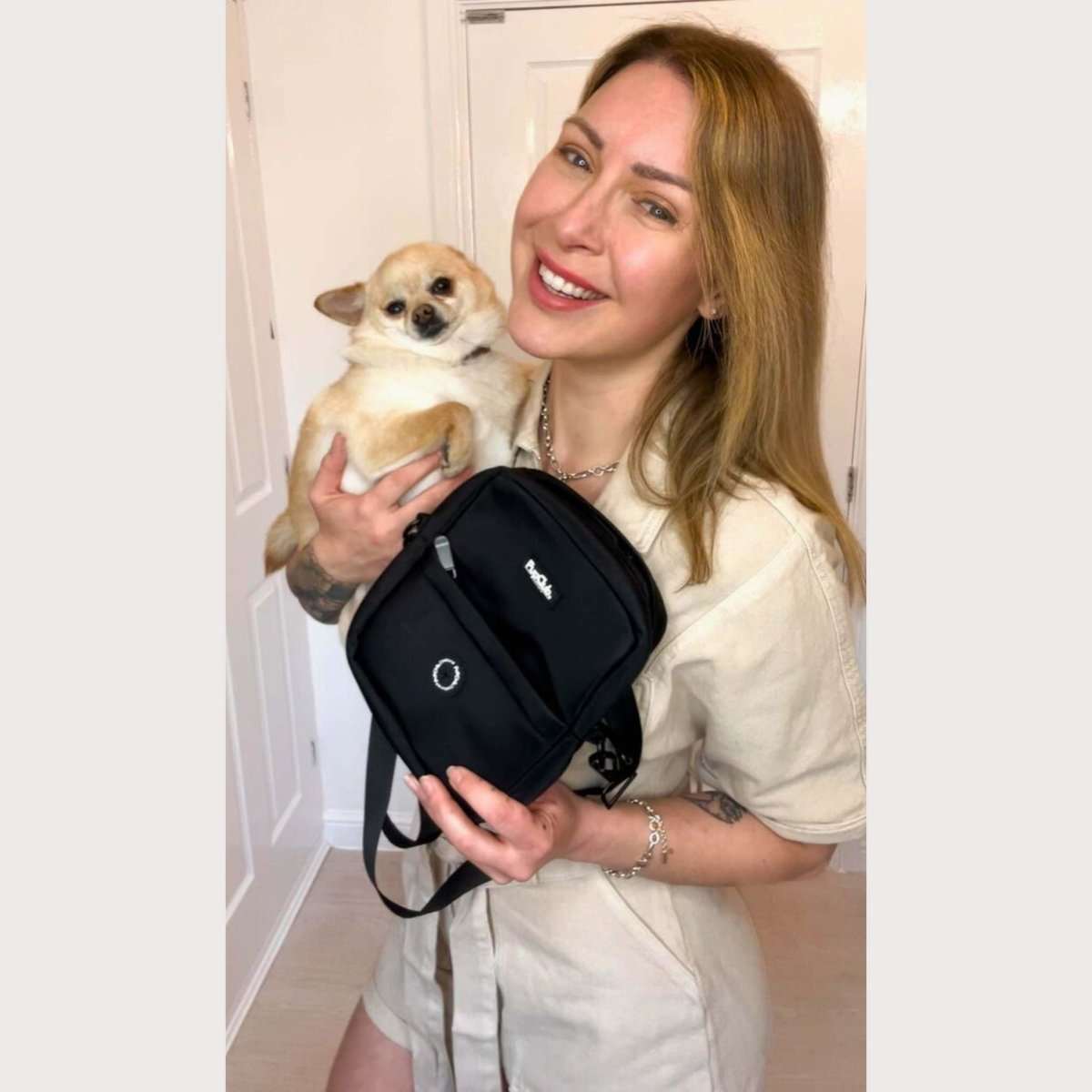 Mini Dog Walking Bag - Black