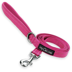 Tiny Trails Reflective 15mm Webbing Lead with Neoprene Handle Lining Hot Pink