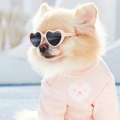 Heart Shaped Small Dog Sunglasses Peach Melba