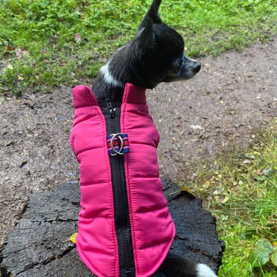 Lightweight Gilet Style Chihuahua or Small Dog Puffa Coat Hot Pink