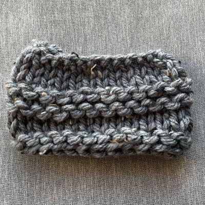 Platinum Grey Chunky Handy Knit Snood for Chihuahua or Small Dog