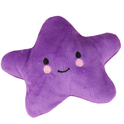 Twinkle Chihuahua or Small Dog Plush Star Toy with Squeaker Purple