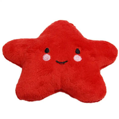 Twinkle Chihuahua or Small Dog Plush Star Toy with Squeaker Red