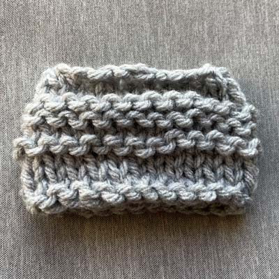 Silver Grey Chunky Handy Knit Snood for Chihuahua or Small Dog