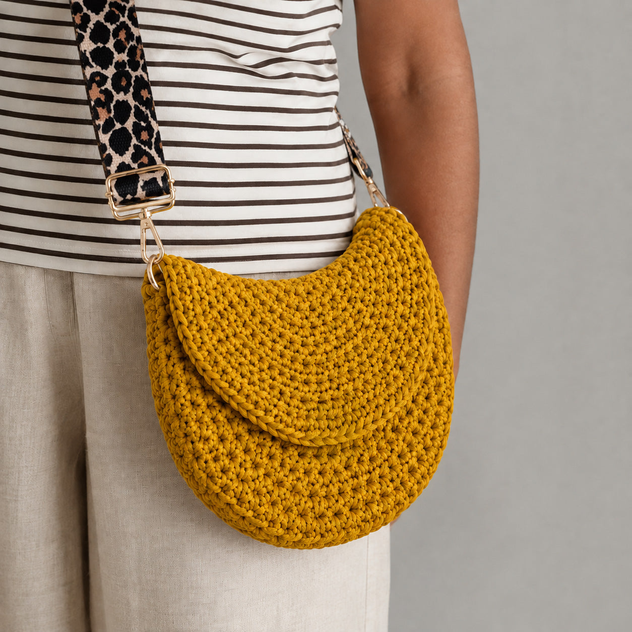 Sunset Yellow Handmade Crochet Dog Walking Bag