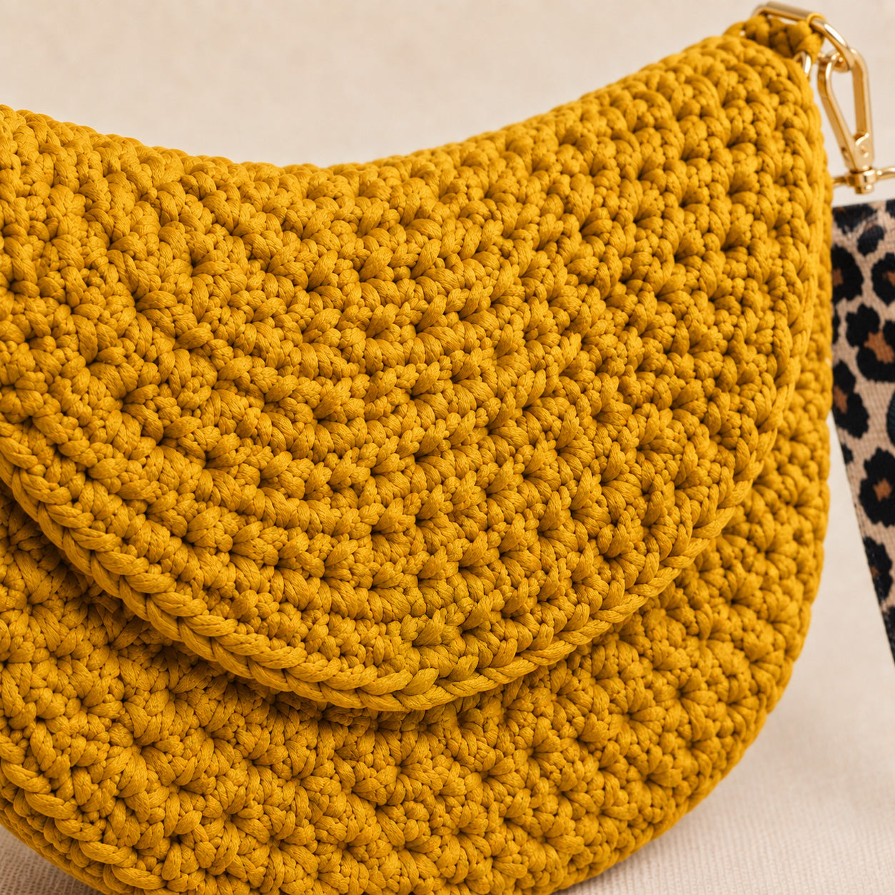 Sunset Yellow Handmade Crochet Dog Walking Bag