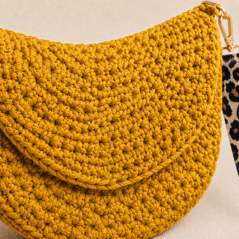 Sunset Yellow Handmade Crochet Dog Walking Bag