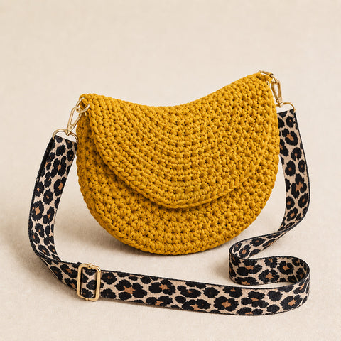 Sunset Yellow Handmade Crochet Dog Walking Bag