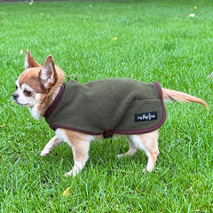 Tiny Toastie Water Repellent Fleece Dog Coat by My Pup and Me Hunter Green