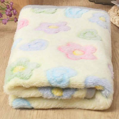 Soft Cosy Fleece Dog Blanket Lemon Yellow Flowers