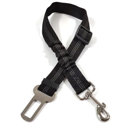 Anti Shock Premium Dog Seat Belt With Clip Black