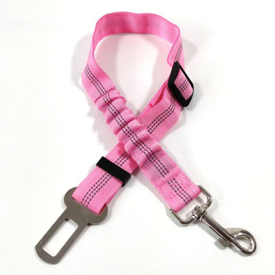 Anti Shock Premium Dog Seat Belt With Clip Pink