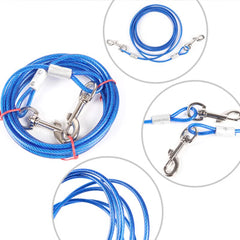 Steel Tie Out Cable and Stake Set for Dogs Blue
