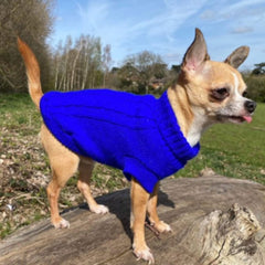 Small Dog Soft Cable Jumper Cobalt Blue 7 Sizes
