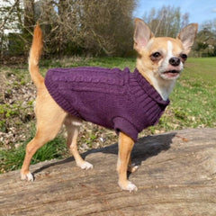 Small Dog Soft Cable Jumper Purple 7 Sizes