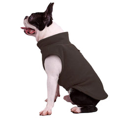 Chihuahua or Small Dog Fleece Jumper with D Rings For Leash Brown