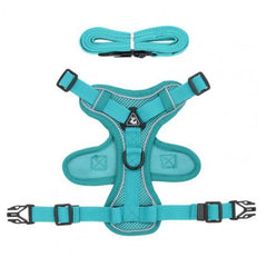 4 Point Adjustable Slipover Action Harness with Lead Set Aquamarine