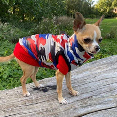 Premium Union Camouflage Red and Navy Water Resistant Padded Gilet Style Dog Coat