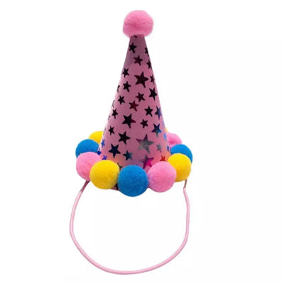 Star Party Hat for Small Dogs Pink