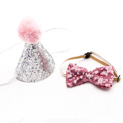 Party Hat & Bow Tie Set for Small Dogs 5 Colours