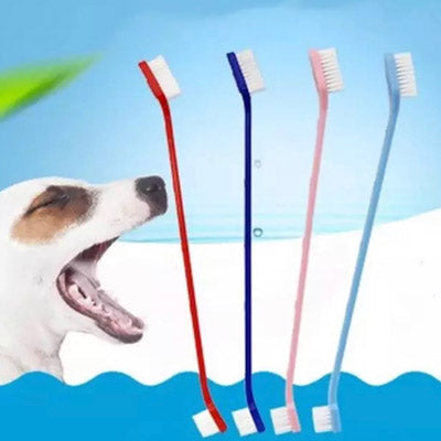Double Ended Soft Nylon Bristle Dog Toothbrush