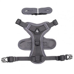 4 Point Adjustable Slipover Action Harness with Lead Set Anthracite Grey