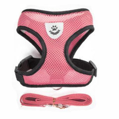 Breathable Mesh Chihuahua or Small Dog Harness and Lead Set Pink - 3 SIZES