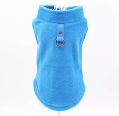 Chihuahua or Small Dog Fleece Jumper with D Rings For Leash Blue - My Chi and Me