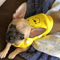 Chihuahua Puppy Fluffy Yellow Vest with Winnie the Pooh 5 Sizes