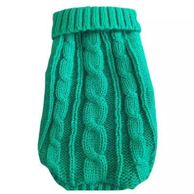 Small Dog Soft Cable Jumper Green 5 Sizes