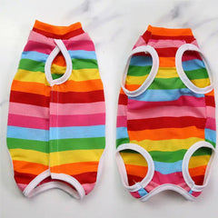 Surgery Suits for Small Dogs Post Surgery Wound Protection Rainbow