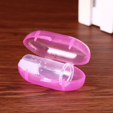 Chihuahua Small Dog Finger Toothbrush Pink Case