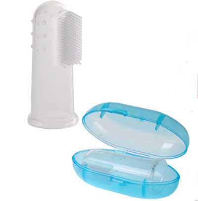 Chihuahua or Small Dog Finger Toothbrush Blue Case - My Chi and Me