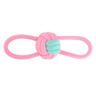 Super Strong Blue and Pink Double Loop Rope Pull and Throw Dog Toy