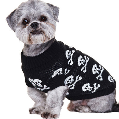 Urban Pup Chihuahua or Small Dog Skull and Crossbones Jumper Black