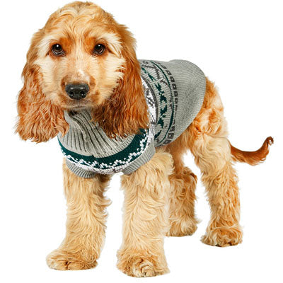 Urban Pup Chihuahua or Small Dog Grey Fair Isle Vintage Jumper - My Chi and Me