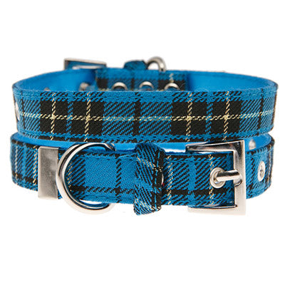 Blue Tartan Collar by Urban Pup Chihuahua Clothes and Accessories at My Chi and Me