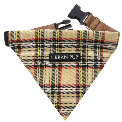 Urban Pup Brown Tartan Bandana for Small Dogs