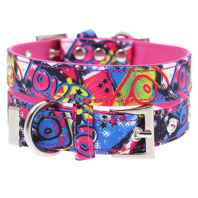 Graffiti Pink and Blue Collar by Urban Pup