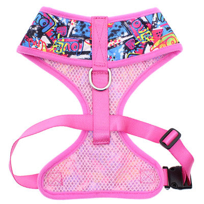 Pink and Blue Graffiti Harness by Urban Pup